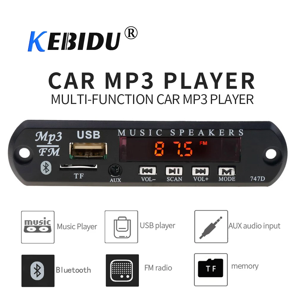 Bluetooth MP3 decodificador Board Car MP3 music Player module Wireless DIY decoder FM Radio TF USB 3.5 Mm AUX Audio Receiver
Bluetooth MP3 decodificador Board Car MP3 music Player module Wireless DIY decoder FM Radio TF USB 3.5 Mm AUX Audio Receiver
