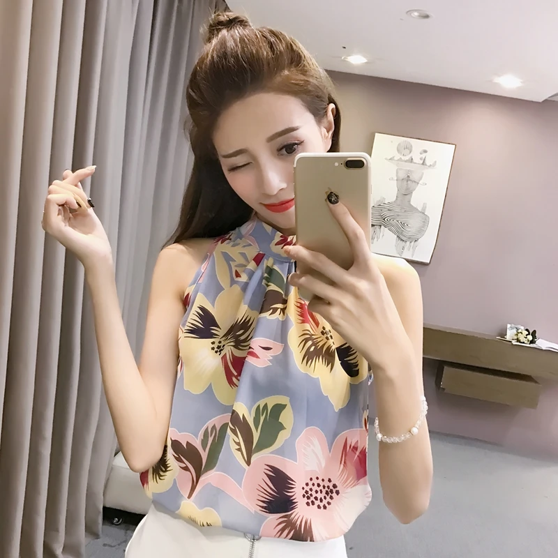 Chiffon Printing Flower Summer Blouses Tops Women Off Shoulder Halter Neck Shirt Blouse For Girls 2019 Summer
Chiffon Printing Flower Summer Blouses Tops Women Off Shoulder Halter Neck Shirt Blouse For Girls 2019 Summer