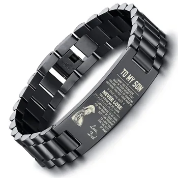To My Son Deep In Your Heart Love Dad Stainless Steel Men Watch Band Link Bracelet Brackelts Brazalet Armband Assorted Colors
To My Son Deep In Your Heart Love Dad Stainless Steel Men Watch Band Link Bracelet Brackelts Brazalet Armband Assorted Colors