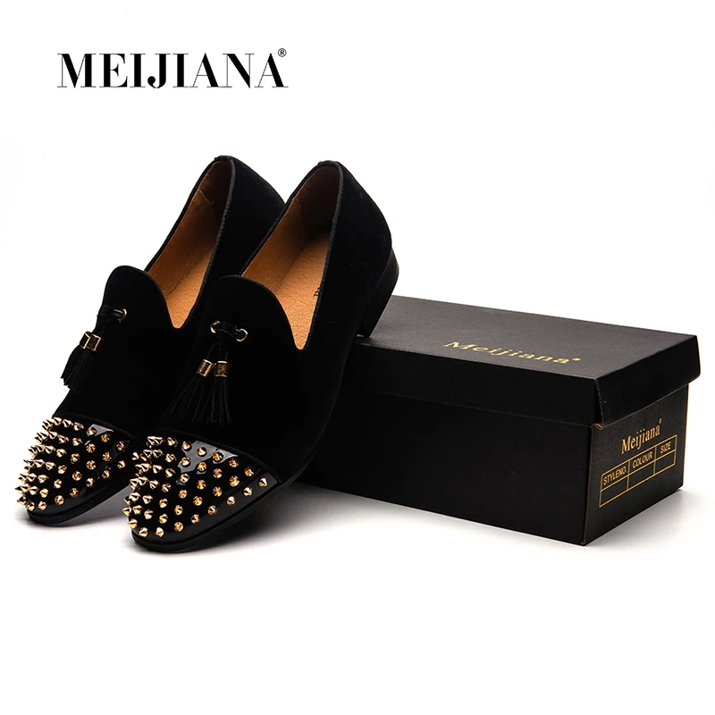 Men's luxury dress flat shoes 2019 new rivet pointed tassel men's footwear work office designer | Обувь