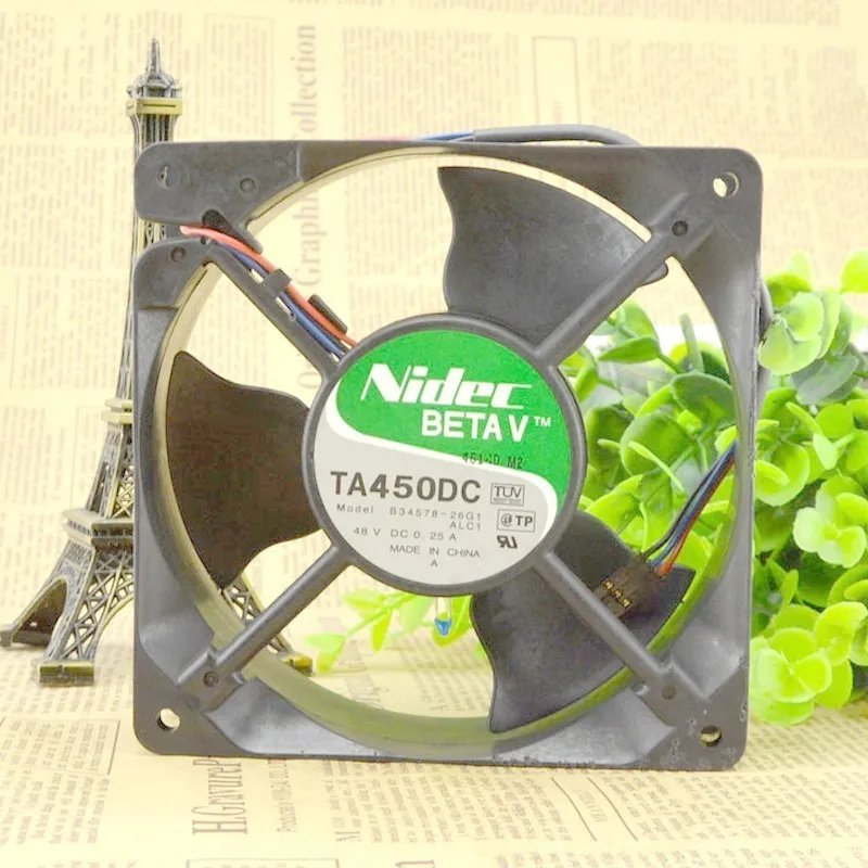 Original NIDEC TA450DC B34578-26 DC 48V 0.25A 120*120*38MM 12CM 3-Wire Axial Flow Cooling Fan
Original NIDEC TA450DC B34578-26 DC 48V 0.25A 120*120*38MM 12CM 3-Wire Axial Flow Cooling Fan