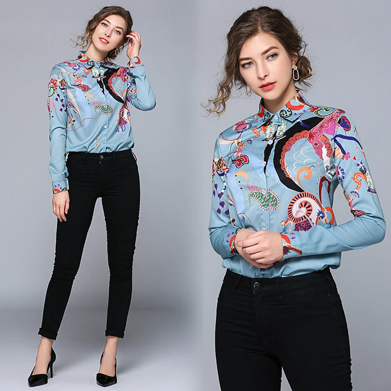 Runway Designer blouse women 2019 Spring Summer Long Sleeve Vintage Print Shirt Fashion womens tops and blouses
Runway Designer blouse women 2019 Spring Summer Long Sleeve Vintage Print Shirt Fashion womens tops and blouses