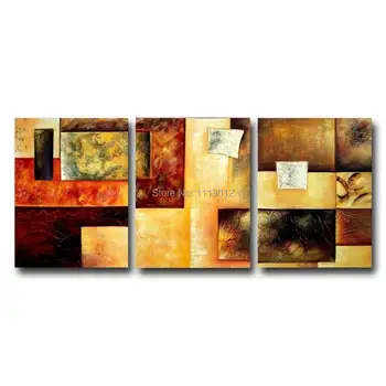 3-Piece Hand-Painted Brown Oil Paintings Canvas Wall Art Geometric Patterns Line Square Rectangle Color Blocks Modern Abstract
3-Piece Hand-Painted Brown Oil Paintings Canvas Wall Art Geometric Patterns Line Square Rectangle Color Blocks Modern Abstract