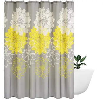 Peony Flower Fabric Shower Curtain Mildew Resistant Waterproof Standard Shower Bath Curtain for Bathroom Yellow and Grey
Peony Flower Fabric Shower Curtain Mildew Resistant Waterproof Standard Shower Bath Curtain for Bathroom Yellow and Grey