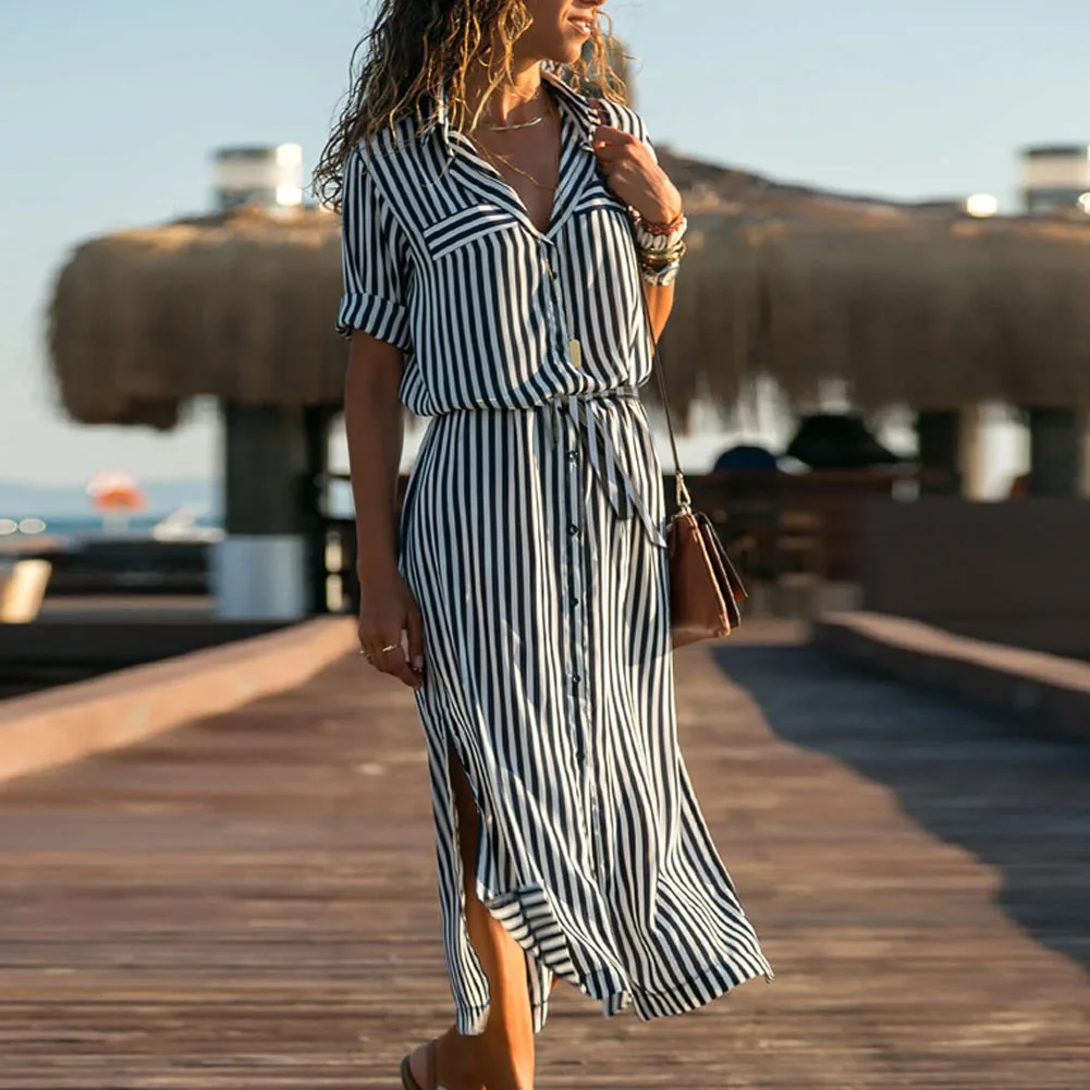 2019 Fashion Summer Boho Long Maxi Dress Women Striped Long Sleeve V-Neck Loose Holiday Long Dresses Casual Beach Dress
2019 Fashion Summer Boho Long Maxi Dress Women Striped Long Sleeve V-Neck Loose Holiday Long Dresses Casual Beach Dress