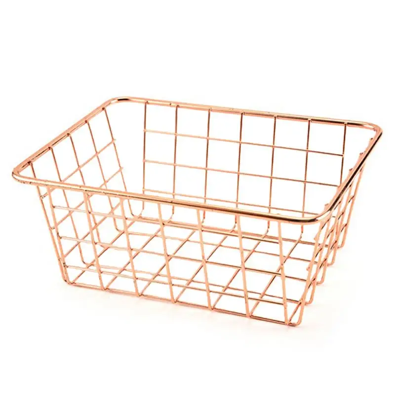 Nordic Style Rose Golden Hamper Household Organizers Wrought Iron Storage Basket Without Handle Storage Basket
Nordic Style Rose Golden Hamper Household Organizers Wrought Iron Storage Basket Without Handle Storage Basket