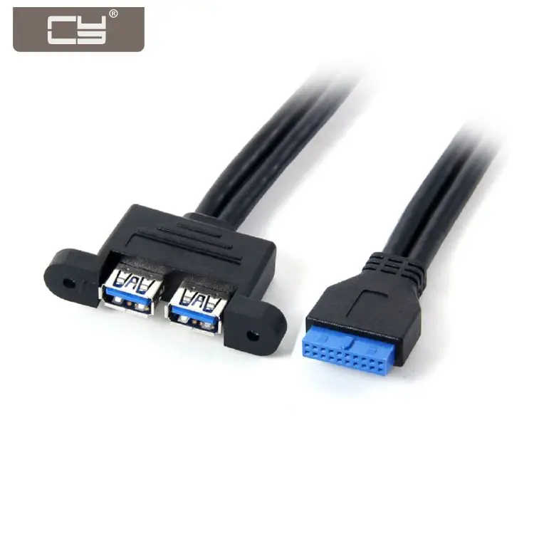 CY Dual Port USB 3.0 Female Screw Mount to Motherboard 20pin Header Cable 50cm w O Bracket
CY Dual Port USB 3.0 Female Screw Mount to Motherboard 20pin Header Cable 50cm w O Bracket