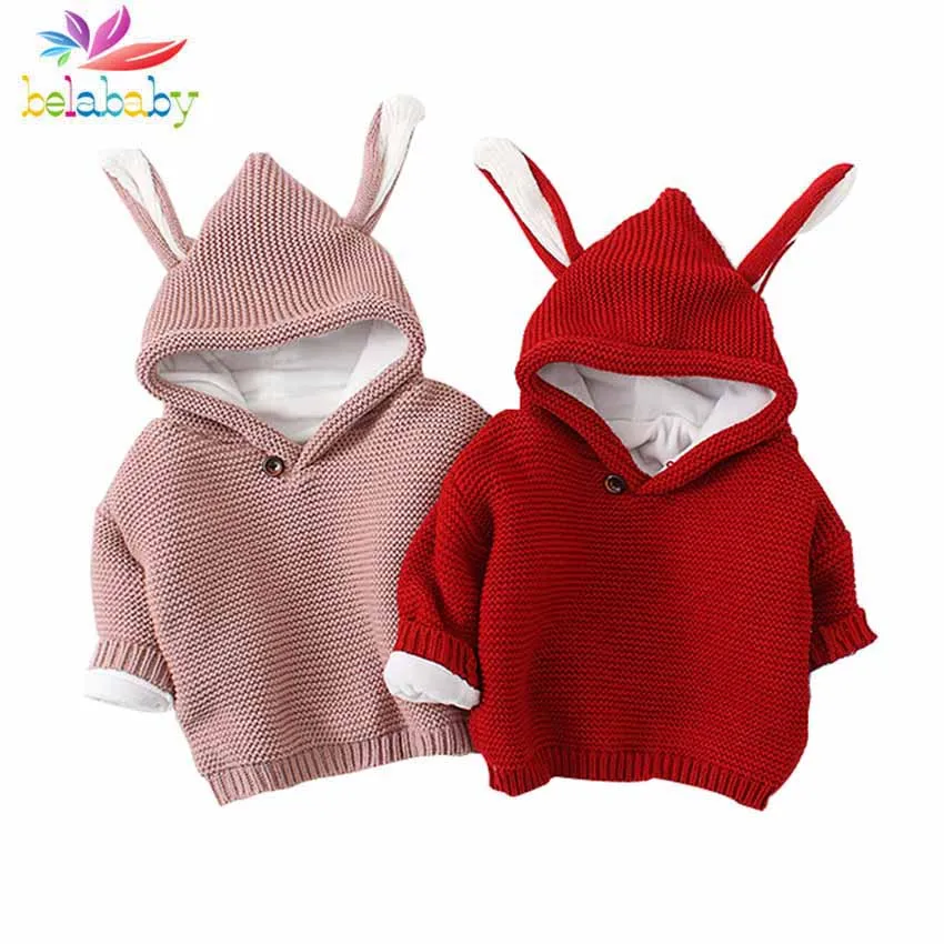 Belababy Boys Girls Sweater Autumn Cotton Pullover Clothing Children Plus Velvet Knitted Costume Kids Cute Ears Hooded Sweater
Belababy Boys Girls Sweater Autumn Cotton Pullover Clothing Children Plus Velvet Knitted Costume Kids Cute Ears Hooded Sweater