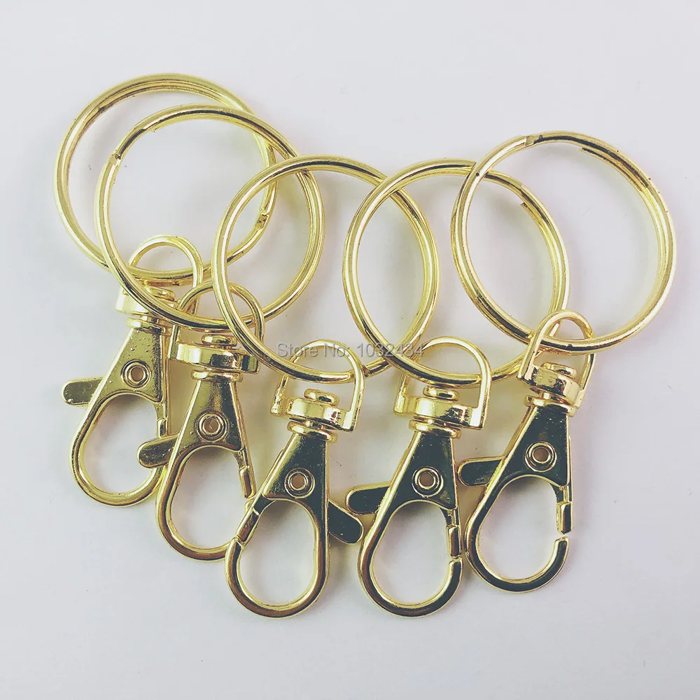 100 pcs/lot Classic Key Chain Ring Gold Metal Swivel Lobster Clasp Clips Key Hooks Keychain Split Ring Fashion DIY Jewelry
100 pcs/lot Classic Key Chain Ring Gold Metal Swivel Lobster Clasp Clips Key Hooks Keychain Split Ring Fashion DIY Jewelry