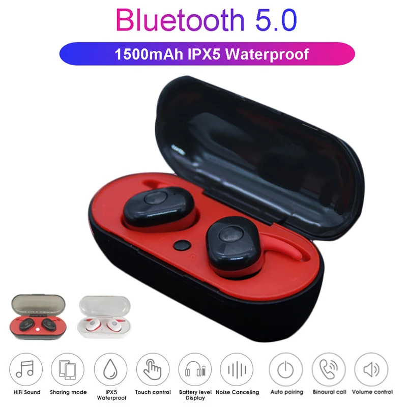 TWS Bluetooth 5.0 Handsfree Earphone Sport Truly Wireless Earphones Stereo Waterproof Sports Touch Control Mini Twins Headset
TWS Bluetooth 5.0 Handsfree Earphone Sport Truly Wireless Earphones Stereo Waterproof Sports Touch Control Mini Twins Headset