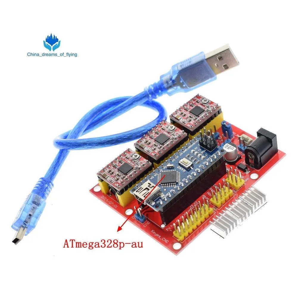 ShengYang 3DV4 CNC Shield V4 + Nano 3.0 + 3pcs A4988 Reprap Stepper Drivers Set For Arduino
ShengYang 3DV4 CNC Shield V4 + Nano 3.0 + 3pcs A4988 Reprap Stepper Drivers Set For Arduino