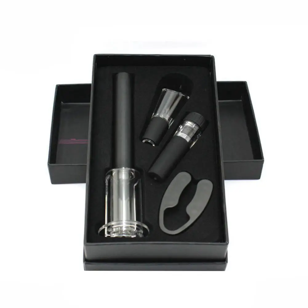 

4 Pcs Wine Opener Set, Air Pressure Pump Bottle Opener Gift Box Includes Wine Opener Kit Vacuum Stopper and Wine Pourer Tool