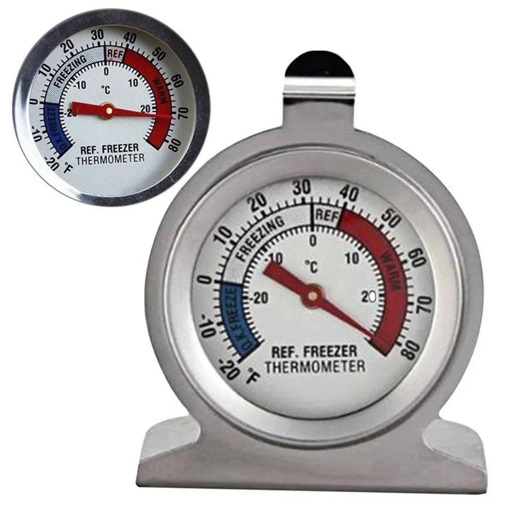 Stainless Steel Silver Fridge Freezer Thermometer Hanging Gauge Refrigerator Household Merchandises
Stainless Steel Silver Fridge Freezer Thermometer Hanging Gauge Refrigerator Household Merchandises