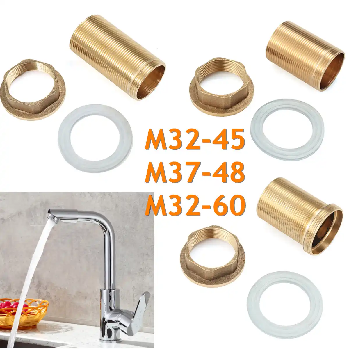 Copper Kitchen Basin Mixer Tap Repair Fitting Kit Faucet Threaded