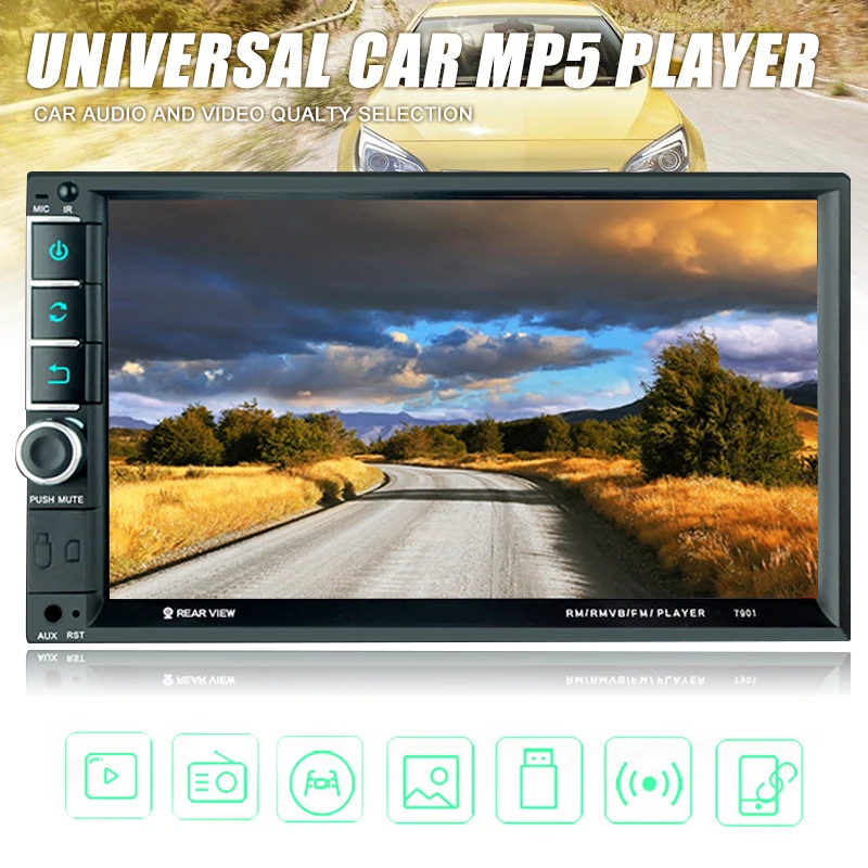 New Arrival 7 Inch 2 Din Auto Car MP5 MP3 Player FM Radio Bluetooth Remote Control Player USB TF AUX Touch Screen Video Player
New Arrival 7 Inch 2 Din Auto Car MP5 MP3 Player FM Radio Bluetooth Remote Control Player USB TF AUX Touch Screen Video Player