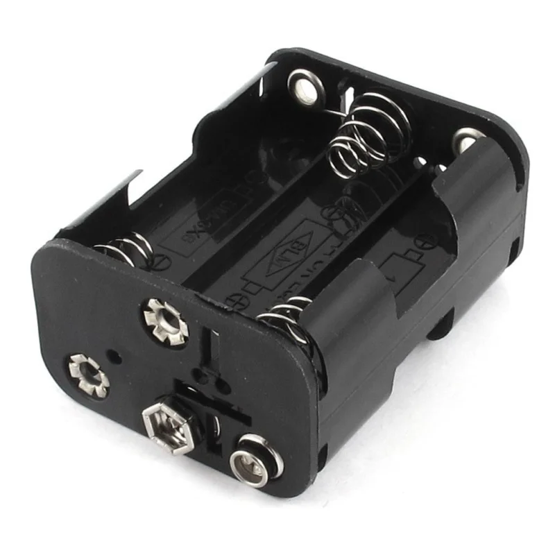 

Double Side Spring 6 x 1.5 V AA Battery Holder Case Box Black