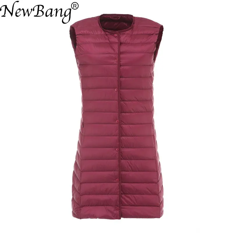 NewBang Brand Long Women's Vest Ultra Light Down Vest Women Waitcoat Female Down Coat Slim Sleeveless Without Collar Jacket
NewBang Brand Long Women's Vest Ultra Light Down Vest Women Waitcoat Female Down Coat Slim Sleeveless Without Collar Jacket