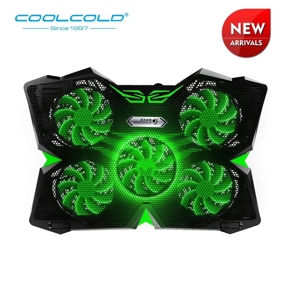 COOLCOLD New Arrival 5 LED fans Laptop Cooler Cooling Pad USB 2.0 Cooler Stand With Silk Print Design For 12-17inch Notebook
COOLCOLD New Arrival 5 LED fans Laptop Cooler Cooling Pad USB 2.0 Cooler Stand With Silk Print Design For 12-17inch Notebook