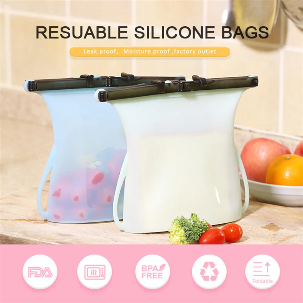 Food Grade Silicone Fresh Bags Sealed Storage Bags Refrigerator Bag Reusable Fruit Meat Milk Storage Containers Kitchen Tools
Food Grade Silicone Fresh Bags Sealed Storage Bags Refrigerator Bag Reusable Fruit Meat Milk Storage Containers Kitchen Tools