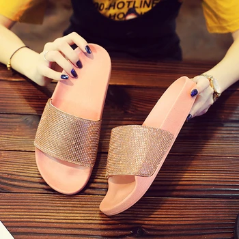 Women Flip Flops Fashion Women Slippers Sequin Crystal Flat Summer Shoes Metal sense Rhinestone Female Bling indoor Beach Slide
Women Flip Flops Fashion Women Slippers Sequin Crystal Flat Summer Shoes Metal sense Rhinestone Female Bling indoor Beach Slide