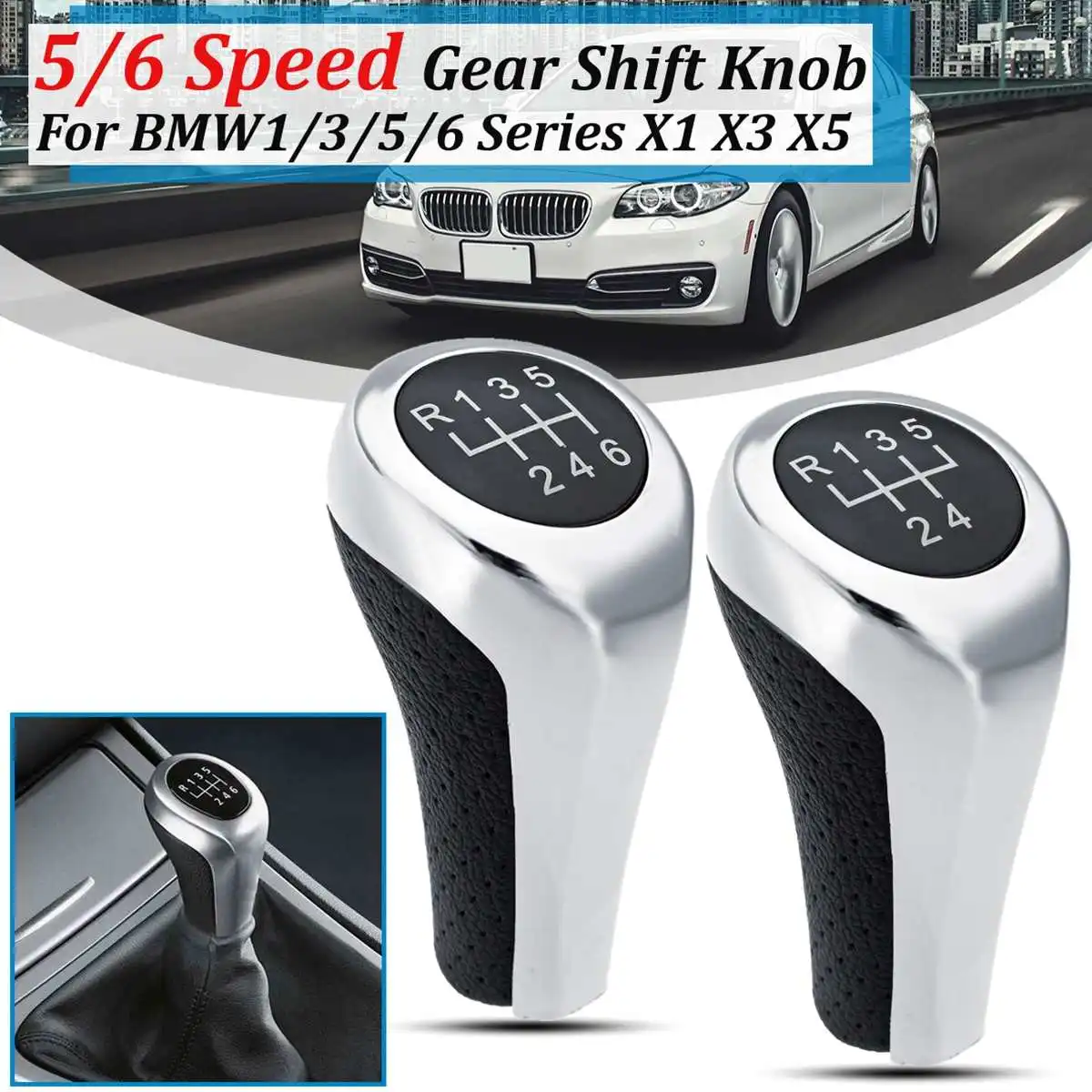 for Bmw 1 3 5 6 Series X1 X3 X5 E82 E90 E91 E60 E63 E83 E84 E53 Circle Cap 5 6 Speed Leather Gear Shift Knob Stick Matt Sliver
for Bmw 1 3 5 6 Series X1 X3 X5 E82 E90 E91 E60 E63 E83 E84 E53 Circle Cap 5 6 Speed Leather Gear Shift Knob Stick Matt Sliver
