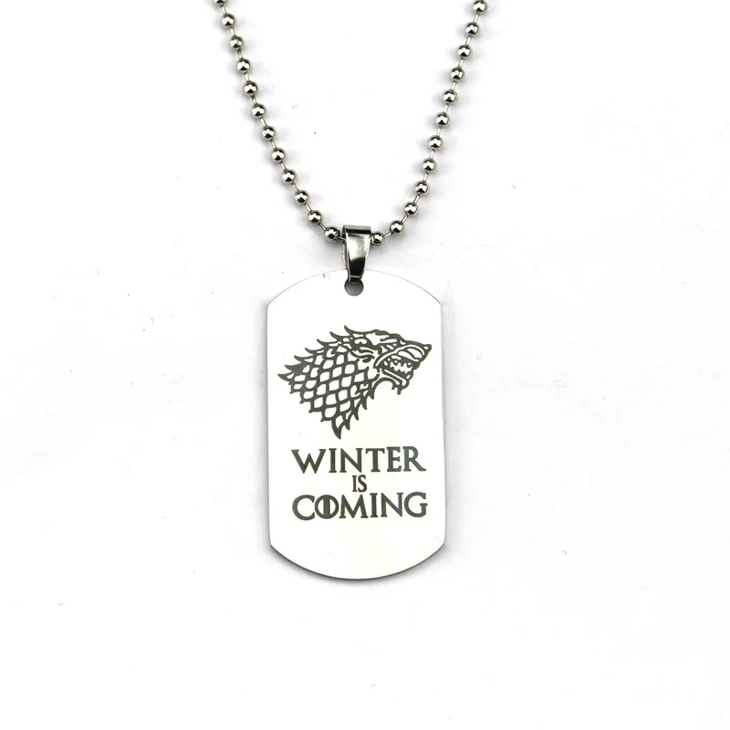 Hot TV Series Game Of Thrones Pendant Necklace Family Stark Wolf Logo Metal Round Winter Is Coming Letters Statement Jewelry
Hot TV Series Game Of Thrones Pendant Necklace Family Stark Wolf Logo Metal Round Winter Is Coming Letters Statement Jewelry