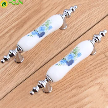 76mm Fashion Rural Blue Flower Ceramic Kitchen Cabinet Cupboard Door Handles 3" Silver Drawer Dresser Pulls Knobs
76mm Fashion Rural Blue Flower Ceramic Kitchen Cabinet Cupboard Door Handles 3" Silver Drawer Dresser Pulls Knobs
