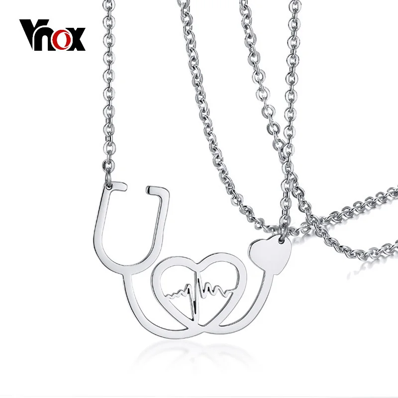 Vnox New Stethoscope Choker Necklace for Women Silver Color Stainless Steel ECG Pendant Feminino Colar
Vnox New Stethoscope Choker Necklace for Women Silver Color Stainless Steel ECG Pendant Feminino Colar