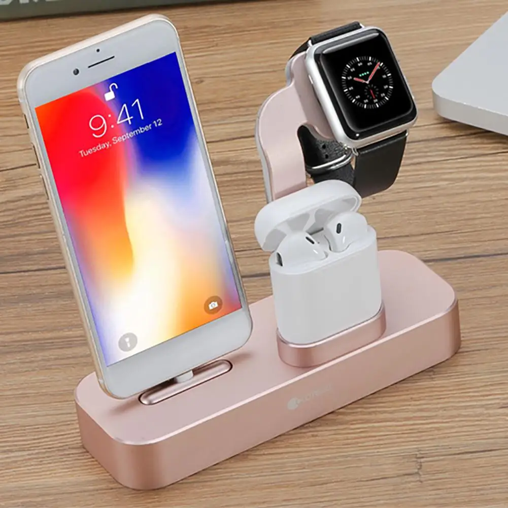 NEW 3-in-1 Charging Base Stand Aluminum Alloy Wireless Fast Charger For IPhone Apple Watch AirPods #CO 
NEW 3-in-1 Charging Base Stand Aluminum Alloy Wireless Fast Charger For IPhone Apple Watch AirPods #CO
