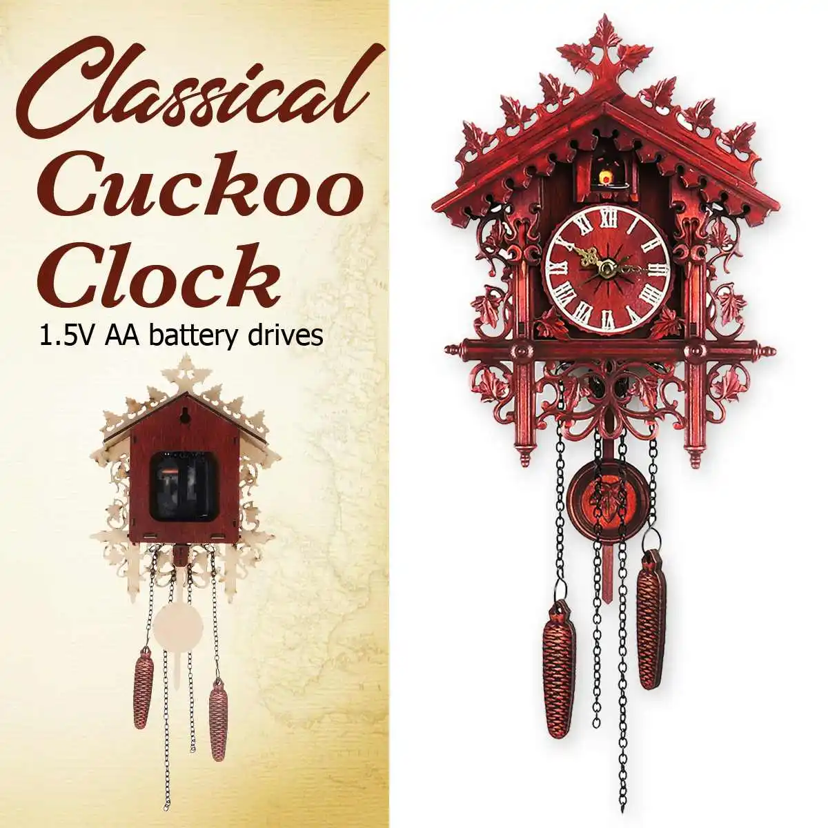 Cuckoo Clock Living Room Wall Clock Bird Cuckoo Vintage Swing Alarm Clock Watch Modern Brief Children Home Day Time Alarm
Cuckoo Clock Living Room Wall Clock Bird Cuckoo Vintage Swing Alarm Clock Watch Modern Brief Children Home Day Time Alarm