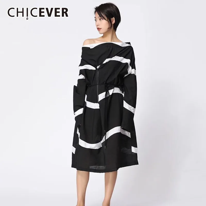 CHICEVER Spring Striped Dress For Women Slash Neck Off Shoulder Long Sleeve Loose Hit Colors Midi Dresses Fashion Clothes New
CHICEVER Spring Striped Dress For Women Slash Neck Off Shoulder Long Sleeve Loose Hit Colors Midi Dresses Fashion Clothes New