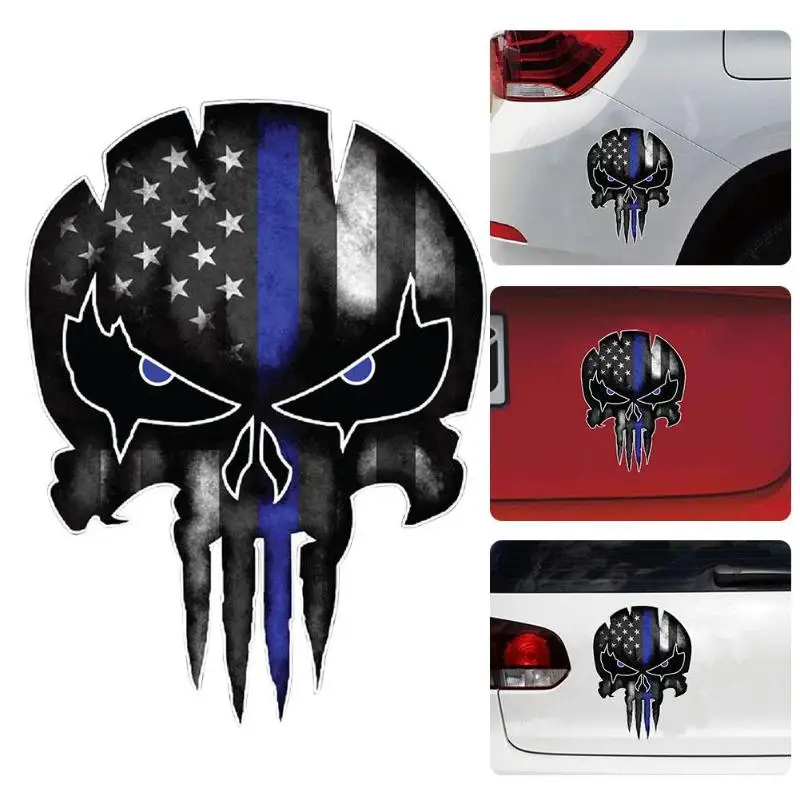 VODOOL Gothic bone pattern Car Sticker 13*9.5cm Blue Line Punisher Skull Reflective Personalized Motorcycle Decal Body Stickers
VODOOL Gothic bone pattern Car Sticker 13*9.5cm Blue Line Punisher Skull Reflective Personalized Motorcycle Decal Body Stickers