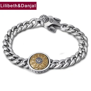Buddha Mantra Bracelet 100% 925 Sterling Silver Fine Jewelry Men Rotatable Couple Chain Bracelet Bangle 2018 friendship Gift B29
Buddha Mantra Bracelet 100% 925 Sterling Silver Fine Jewelry Men Rotatable Couple Chain Bracelet Bangle 2018 friendship Gift B29