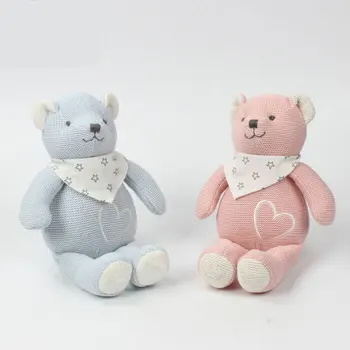 Cute Stuffed Animal Toy for Toddler Baby Knitted Febric Wool Teddy Bear New Appease Doll for kids Children Gift 27CM Pink Blue
Cute Stuffed Animal Toy for Toddler Baby Knitted Febric Wool Teddy Bear New Appease Doll for kids Children Gift 27CM Pink Blue