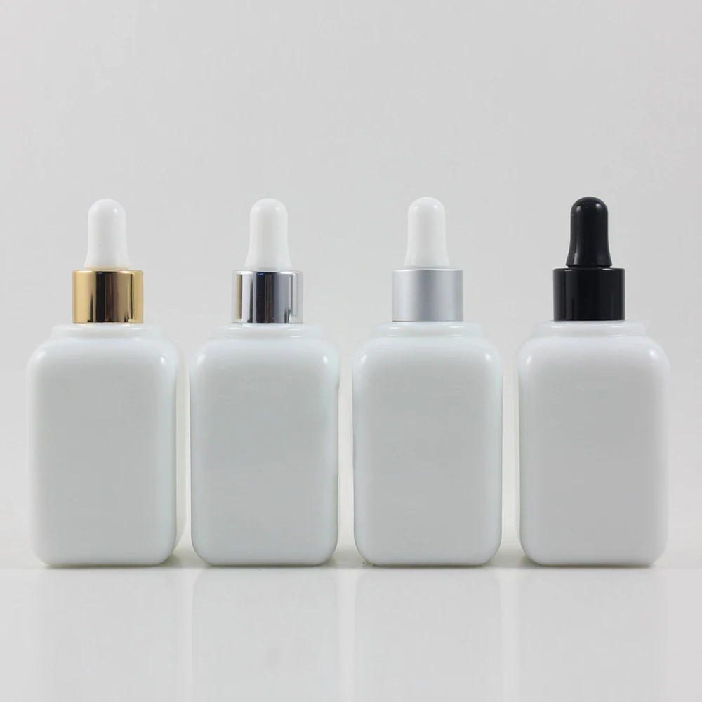 Cosmetic packaging 50ml essential oil bottle with dropper liquid pipette, wholesale white square glass dropper bottle
Cosmetic packaging 50ml essential oil bottle with dropper liquid pipette, wholesale white square glass dropper bottle