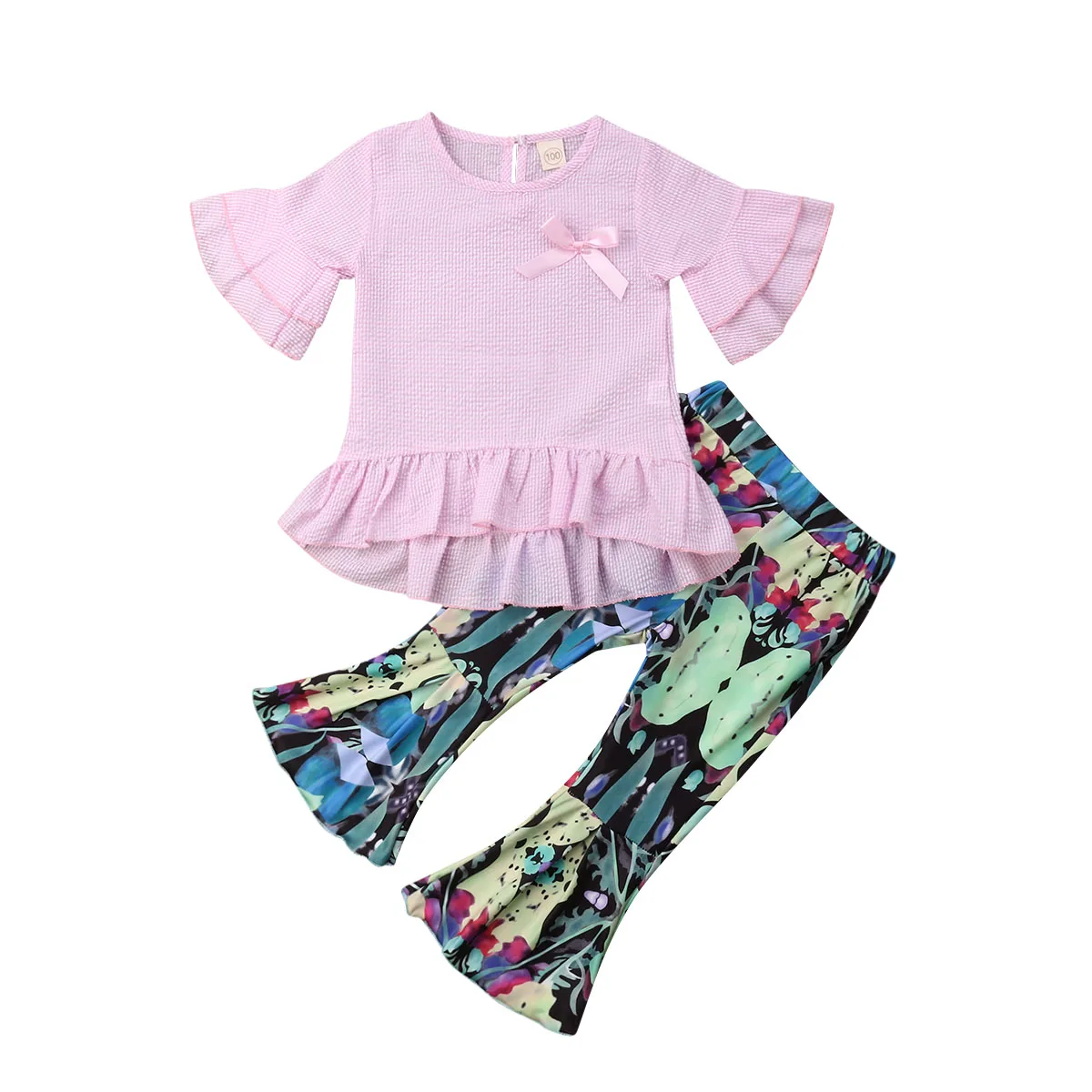 1-6Y Summer Toddler Kids Baby Girl Flare Sleeve Plaid T-shirt Tops Print Flared Long Pant Bell Bottom 2PCS Girls Clothing Set
1-6Y Summer Toddler Kids Baby Girl Flare Sleeve Plaid T-shirt Tops Print Flared Long Pant Bell Bottom 2PCS Girls Clothing Set