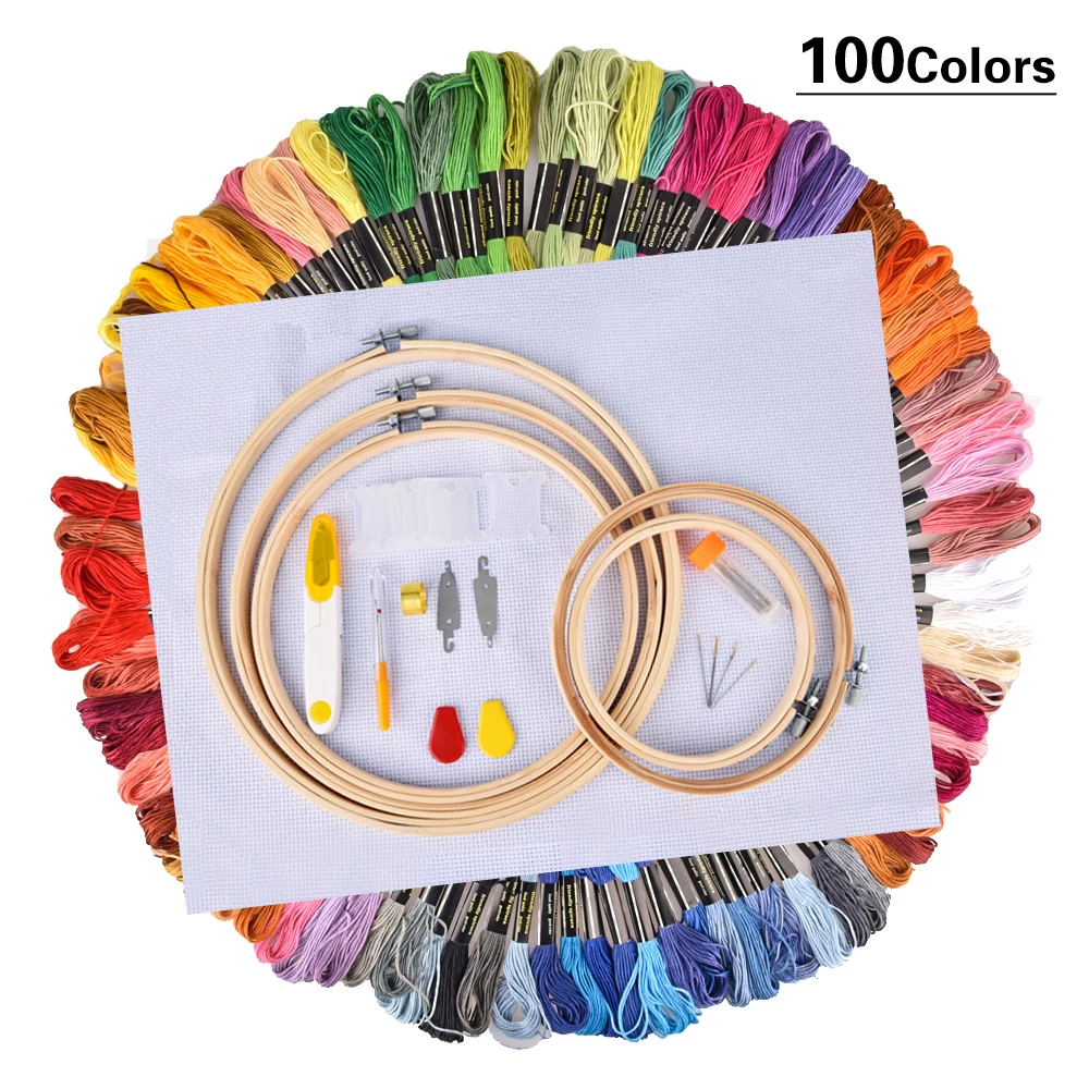 50/100 Color Skeins Embroidery Floss Cross Stitch Thread Hoop Kit Knitting Craft Set DIY Sewing Accessories Handcraft Needlework
50/100 Color Skeins Embroidery Floss Cross Stitch Thread Hoop Kit Knitting Craft Set DIY Sewing Accessories Handcraft Needlework