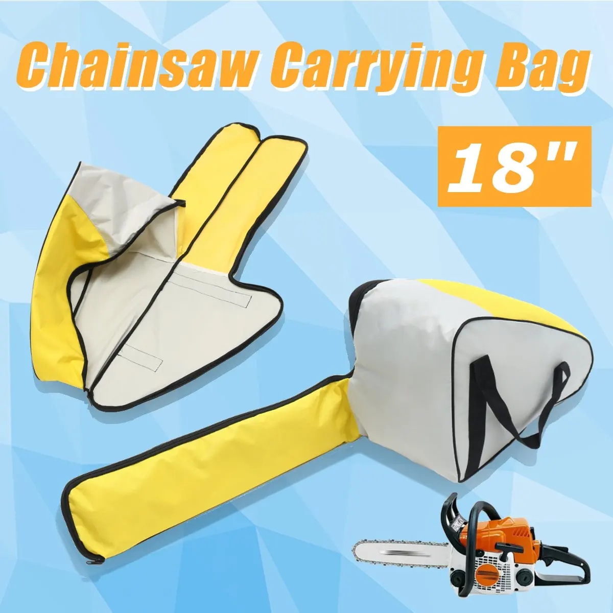 18inch Deluxe Chainsaw Chain Saw Carry Bag Case Protective Holdall Box Yellow Grey 100x30x14cm
18inch Deluxe Chainsaw Chain Saw Carry Bag Case Protective Holdall Box Yellow Grey 100x30x14cm