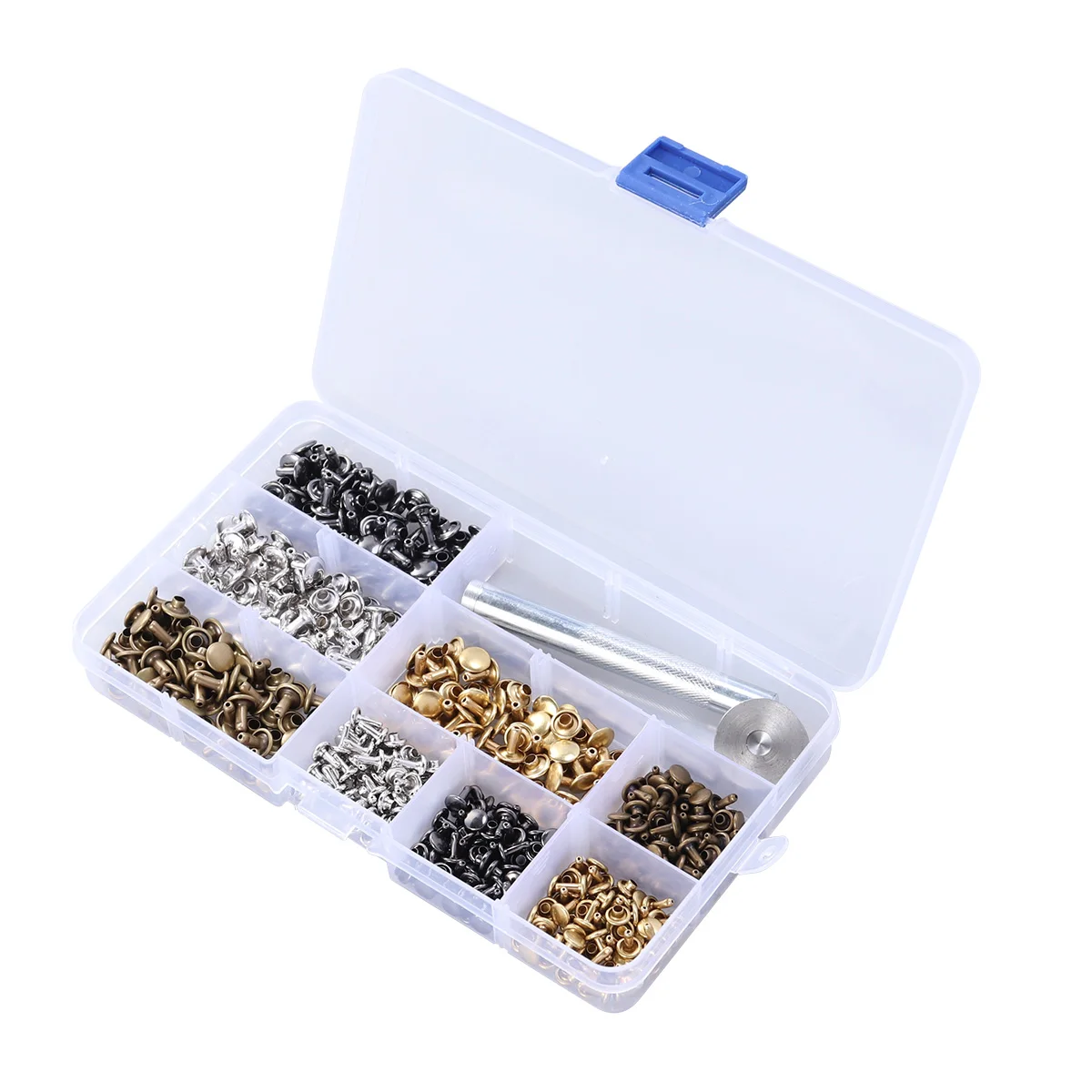 240pcs Double Leather Rivets Fasteners Snap Buttons with Installation Tools DIY Crafts Reparing Leather Wears Bracelets Jeans
240pcs Double Leather Rivets Fasteners Snap Buttons with Installation Tools DIY Crafts Reparing Leather Wears Bracelets Jeans