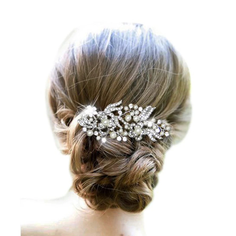 New Floral Wedding Tiara Sparkling Silver Austrian Crystal Pearl Bridal Hair Combs Hairpin Jewelry Hair Accessories #15
New Floral Wedding Tiara Sparkling Silver Austrian Crystal Pearl Bridal Hair Combs Hairpin Jewelry Hair Accessories #15