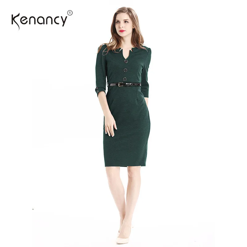 Kenancy Women Office Dress Sexy V-Neck Seven Quater Sleeve Bodycon Pencil Dress Elegant Slim Office Lady Dress Vestiods
Kenancy Women Office Dress Sexy V-Neck Seven Quater Sleeve Bodycon Pencil Dress Elegant Slim Office Lady Dress Vestiods