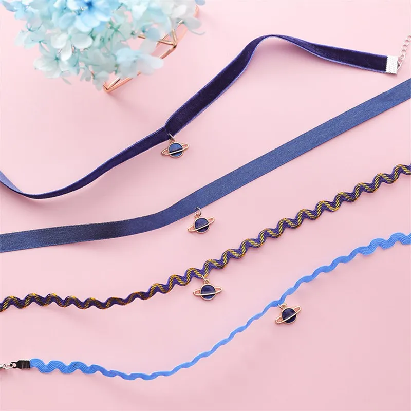 Retro Fashion Blue Planet Saturn Alloy Jewelry Necklace False Collar Chokers Necklace Women Jewelry
Retro Fashion Blue Planet Saturn Alloy Jewelry Necklace False Collar Chokers Necklace Women Jewelry