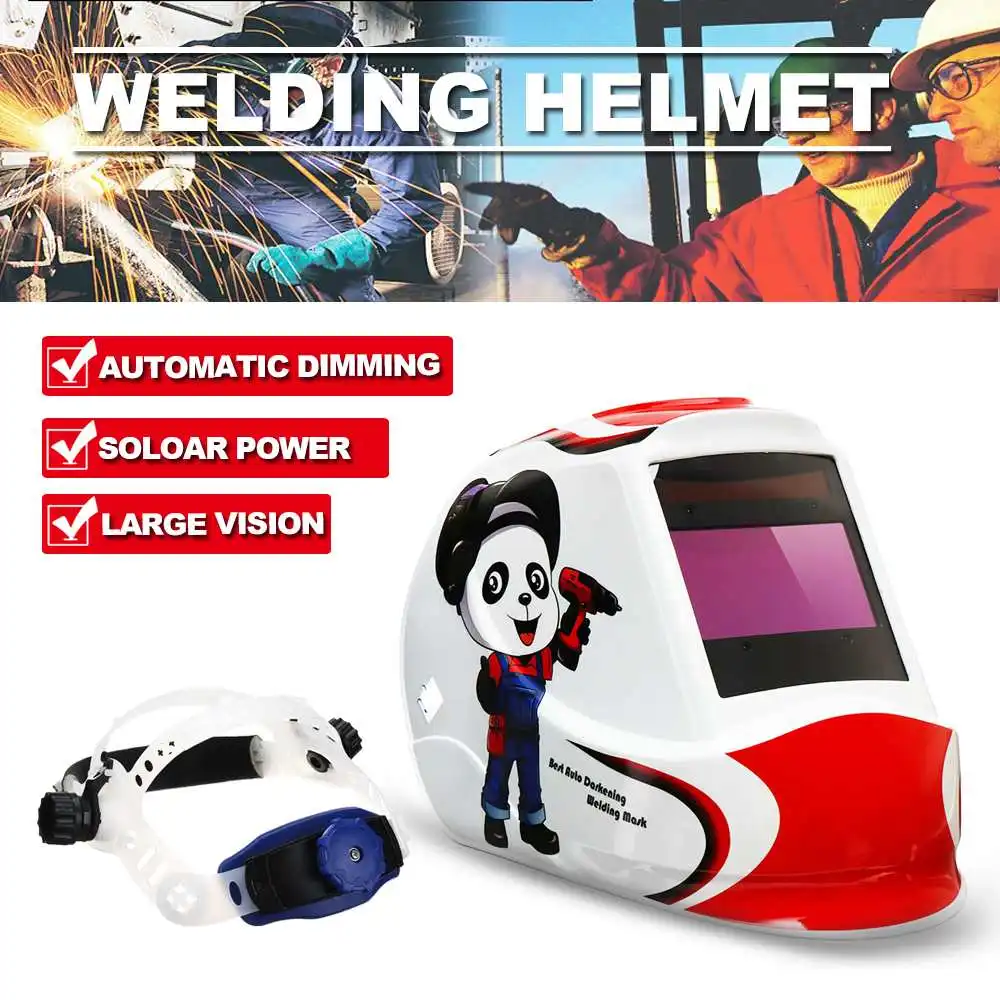 Big View TX800DF Welding Helmets DIN5-DIN13 Panda Arc Sensor Solar Auto Darkening TIG MIG MMA Grinding Welding Mask Helmets
Big View TX800DF Welding Helmets DIN5-DIN13 Panda Arc Sensor Solar Auto Darkening TIG MIG MMA Grinding Welding Mask Helmets