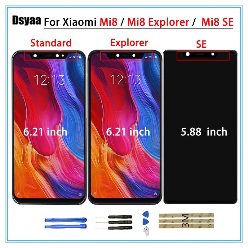 For Xiaomi Mi8 Explorer MI8 Standard MI8 SE LCD Touch Display Screen Digitizer Assembly Replacement Parts No dead pixel
For Xiaomi Mi8 Explorer MI8 Standard MI8 SE LCD Touch Display Screen Digitizer Assembly Replacement Parts No dead pixel