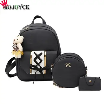 3pcs/Set Women PU Bags Tie Backpack Round Small Shoulder Crossbody Card Bag mochila feminina sac a dos 
3pcs/Set Women PU Bags Tie Backpack Round Small Shoulder Crossbody Card Bag mochila feminina sac a dos