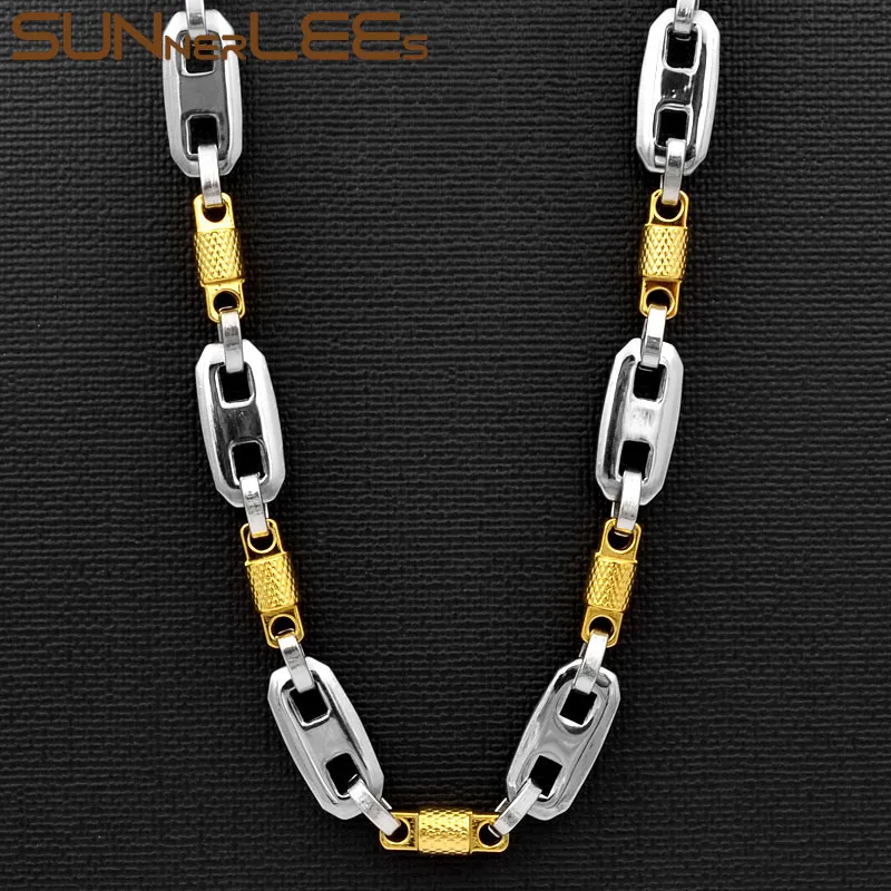SUNNERLEES Fashion Jewelry Stainless Steel Necklace 10mm Geometric Link Chain Gold Color For Men Women Gift SC115 N
SUNNERLEES Fashion Jewelry Stainless Steel Necklace 10mm Geometric Link Chain Gold Color For Men Women Gift SC115 N