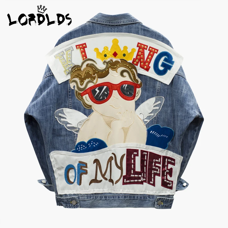 LORDLDS Jeans Jacket Women 2019 New Spring Denim Jackets Fashion Turn-down collar Big size Ladies coats with Patches
LORDLDS Jeans Jacket Women 2019 New Spring Denim Jackets Fashion Turn-down collar Big size Ladies coats with Patches