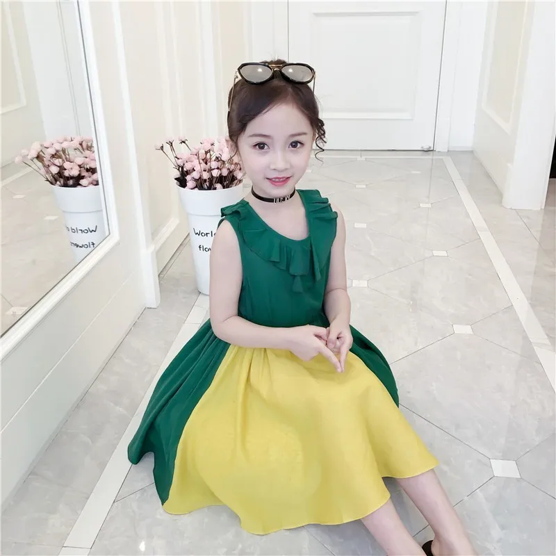 Fashion 2019 Children Patchwork Princess Dress Teenage Girls Ruffles O -neck Sleeveless Summer Dress Baby Kids Sundress Clothing
Fashion 2019 Children Patchwork Princess Dress Teenage Girls Ruffles O -neck Sleeveless Summer Dress Baby Kids Sundress Clothing
