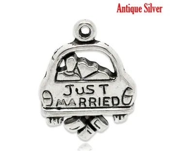 Lovely Silver Color "Just Married" Car Charm Pendants 20x16mm, sold per packet of 30 (B15826)
Lovely Silver Color "Just Married" Car Charm Pendants 20x16mm, sold per packet of 30 (B15826)