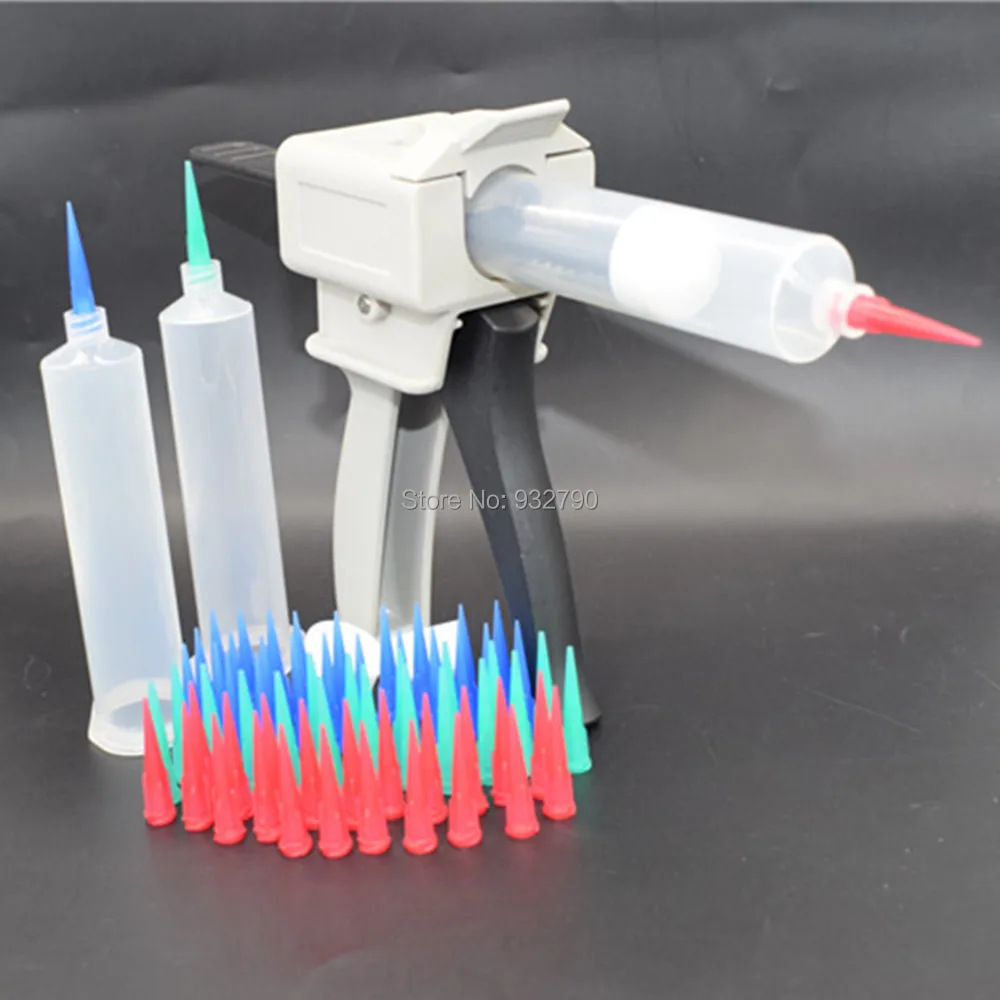 

30cc 1-part Glue Dispensing Gun Manual Applicator + 3pc 30cc Dispensing Syringe Barrel + 300pcs 18G 22G 25G Glue Dispensing Tips